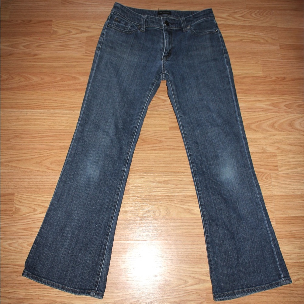 Dark Gray Blue Low Rise Flare Jeans
